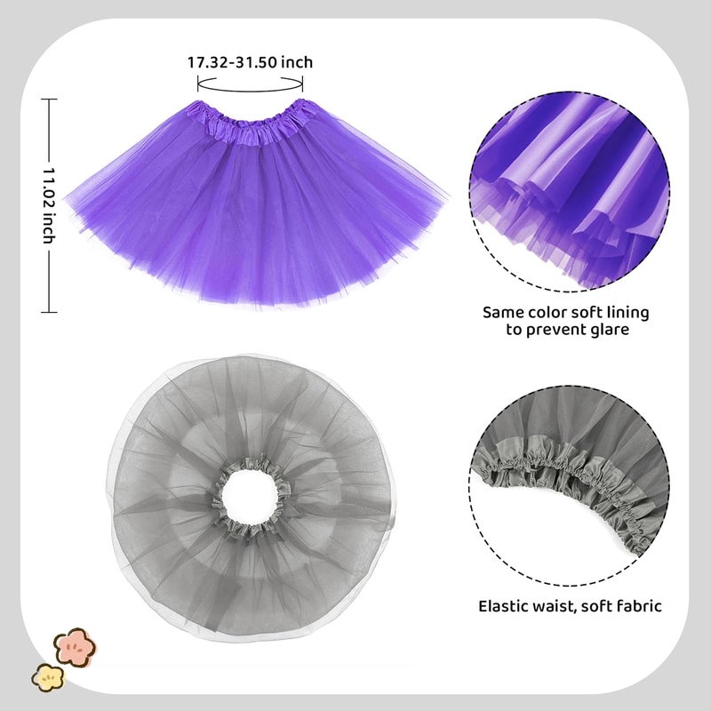 Zando Tutu for Toddler Girls Kids 4 Layers 2-8 Years Halloween Princess Dress up Soft Puffy Tulle Birthday Dance Skirt - Image 2